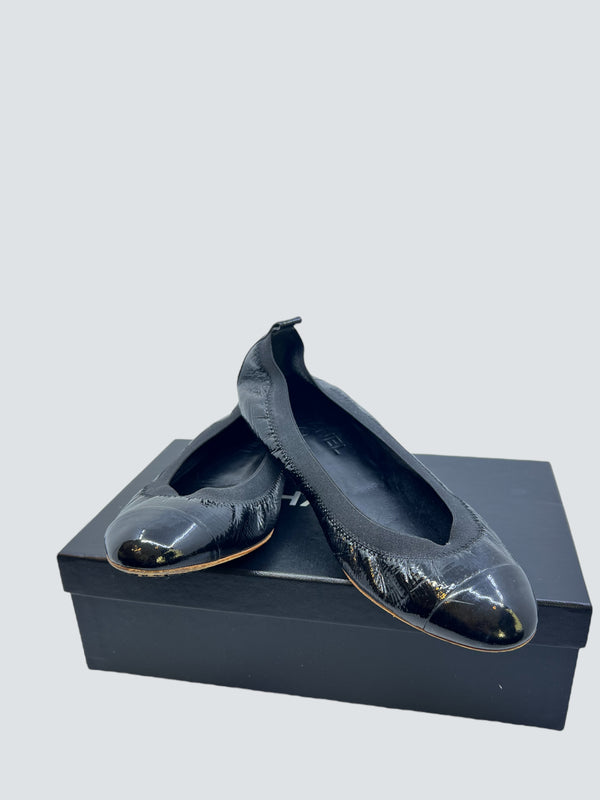 Chanel Elastic Ballet Flats - Size UK 40
