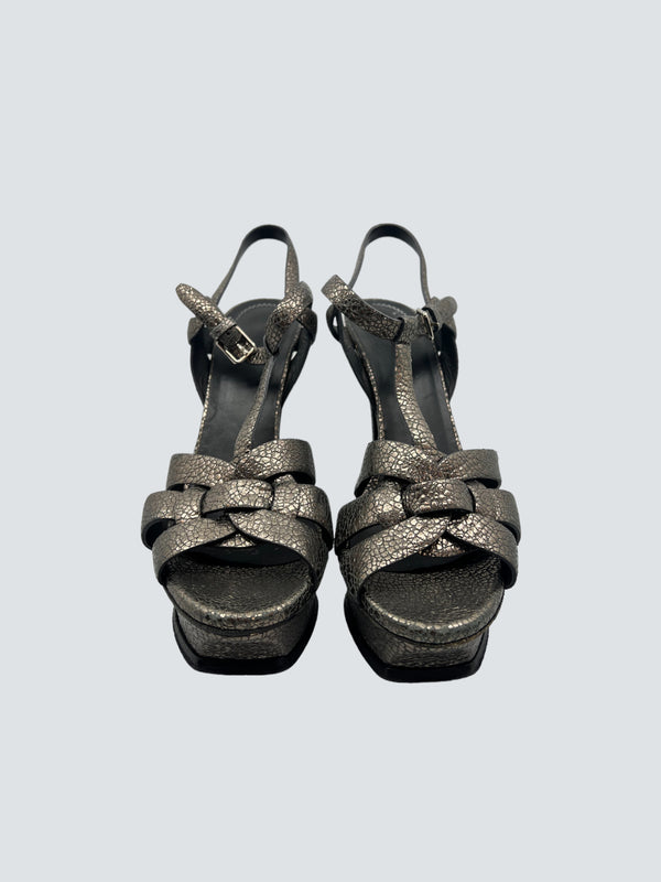 Saint Laurent Silver Heels - As seen on Instagram - uk 37.5