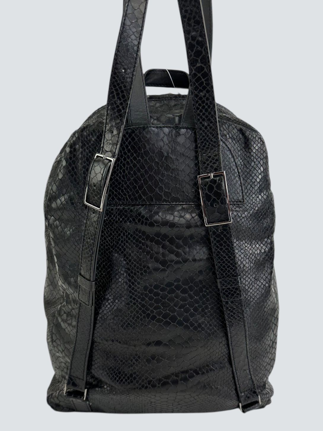 black leather snakeskin backpack Stella McCartney Black Faux Snakeskin Leather Backpack – Siopaella Designer  Exchange
