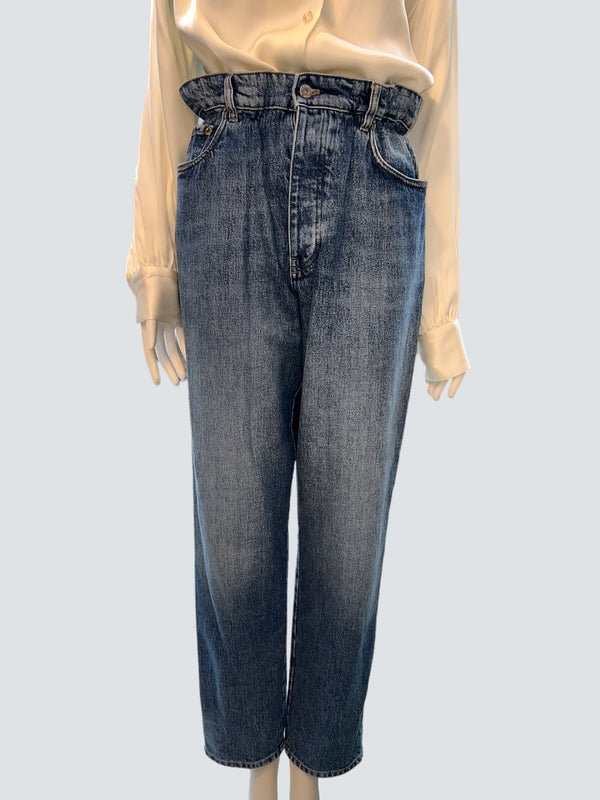MiuMiu PaperBag Waist Denim Jeans - Size 30” Waist