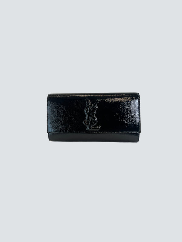 Saint Laurent Black Patent Leather Clutch