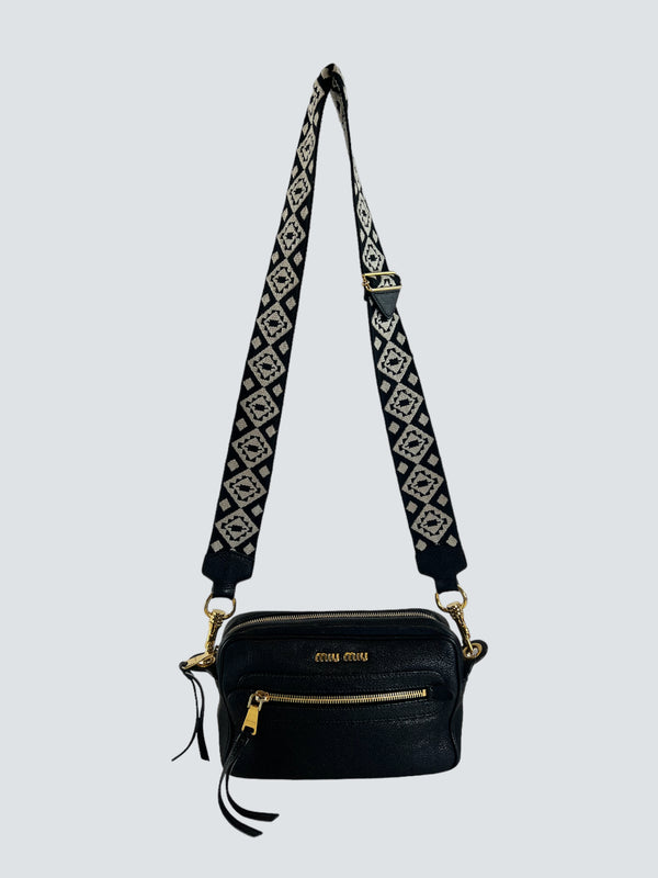 MiuMiu Black Leather Crossbody Bag