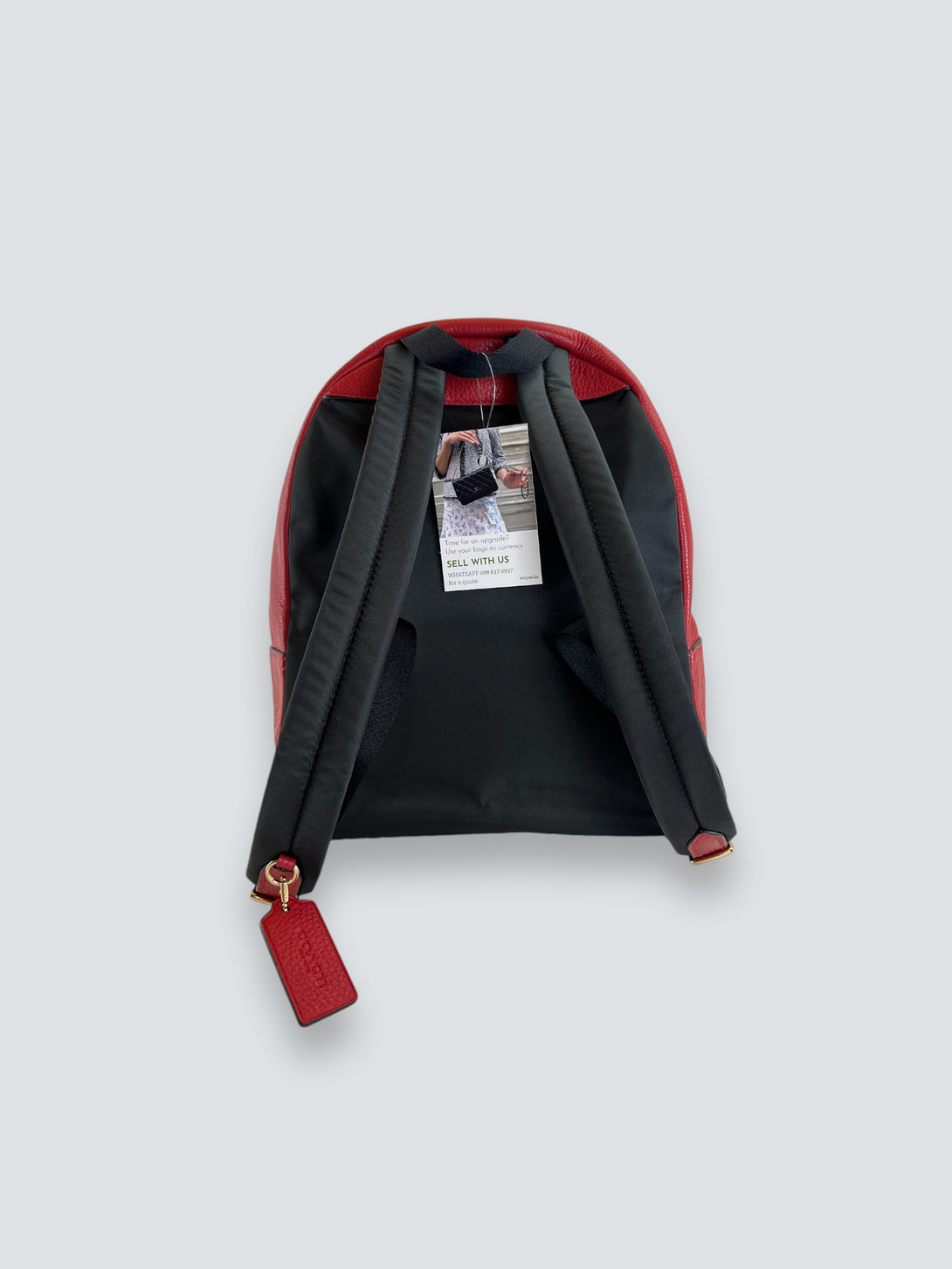 Coach Red Leather Backpack