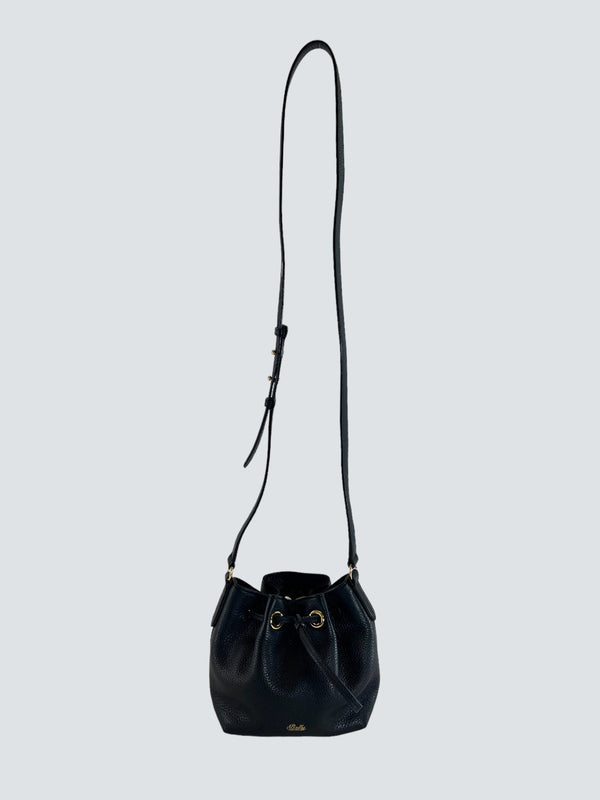Bally Black Leather Bucket  Bag