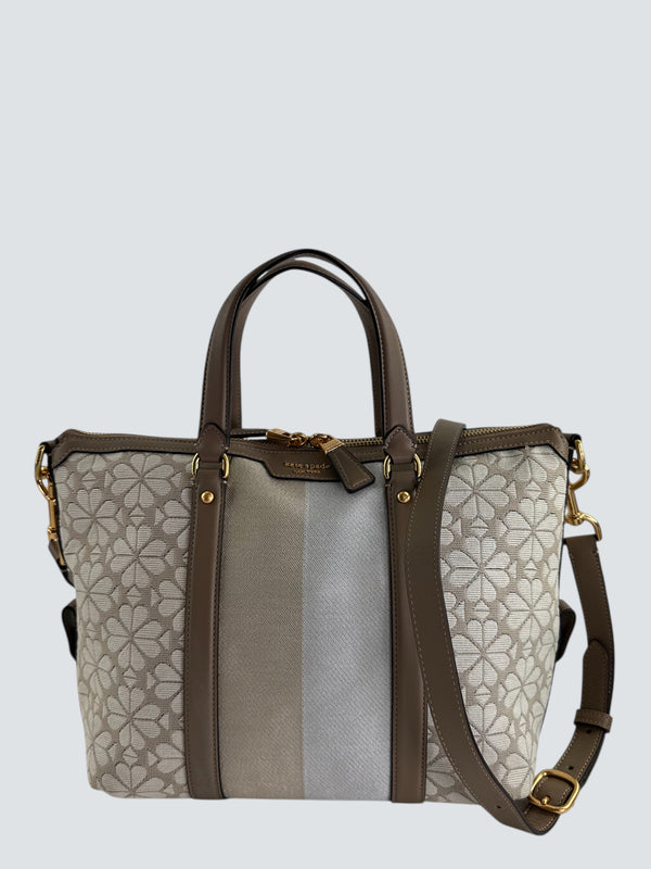 Kate Spade Cream Leather & Canvas Tote