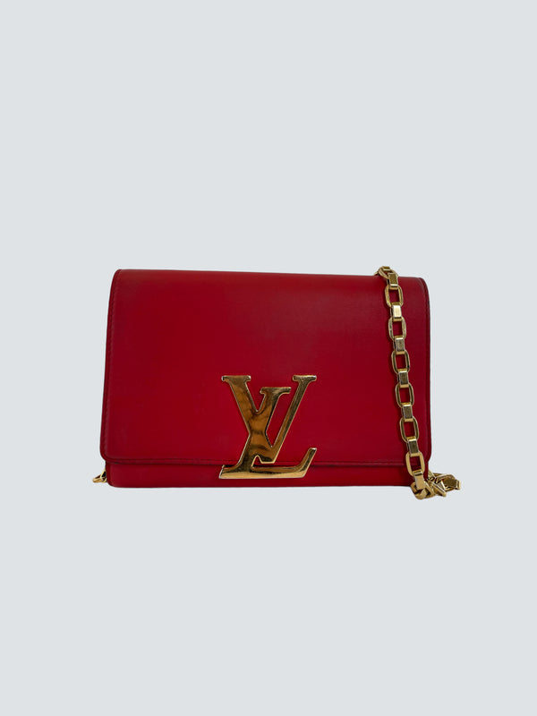 Louis Vuitton Cherry Red “Chain Louise” Shoulder Bag