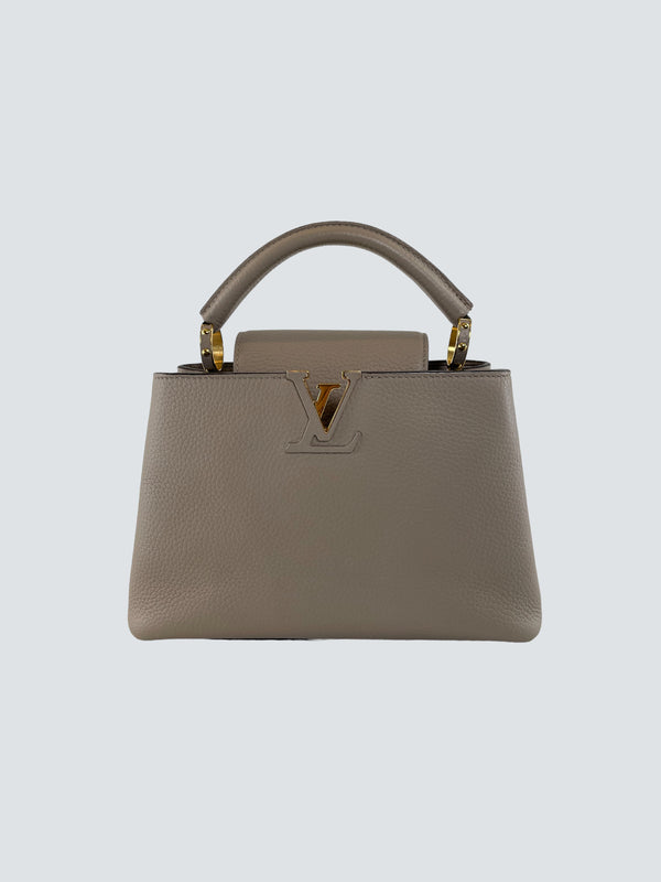 Louis Vuitton Taupe Leather Small Capucines Crossbody