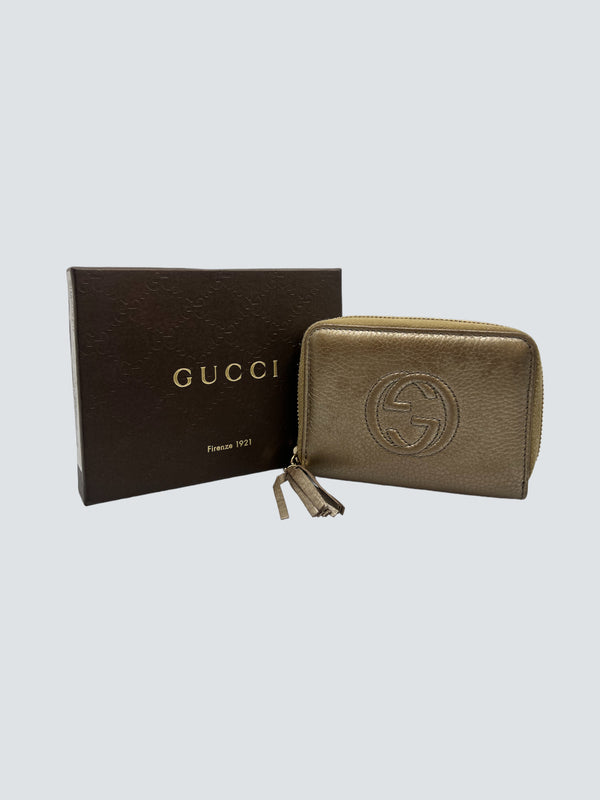 Gucci Leather Metallic Wallet