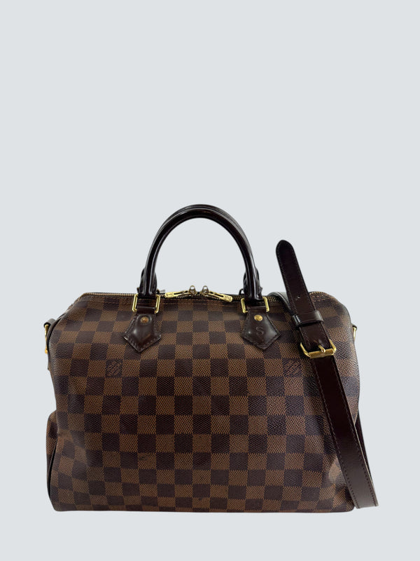 Louis Vuitton Damier Ebene Canvas Speedy 30 Bandouliere