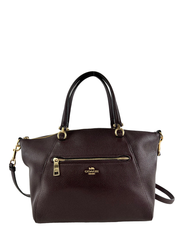 Coach Plum Grained Leather Crossbody Tote