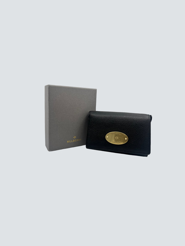 Mulberry Black Grained Leather Wallet