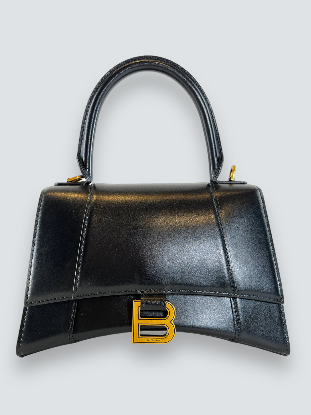 Balenciaga Black Small Leather Hourglass Crossbody Handbag