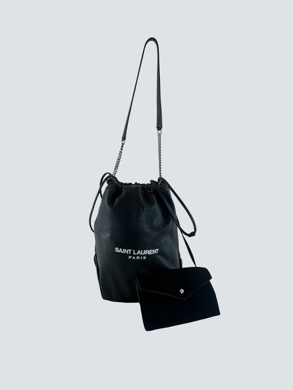 Saint Laurent Black Soft Leather Bucket Bag