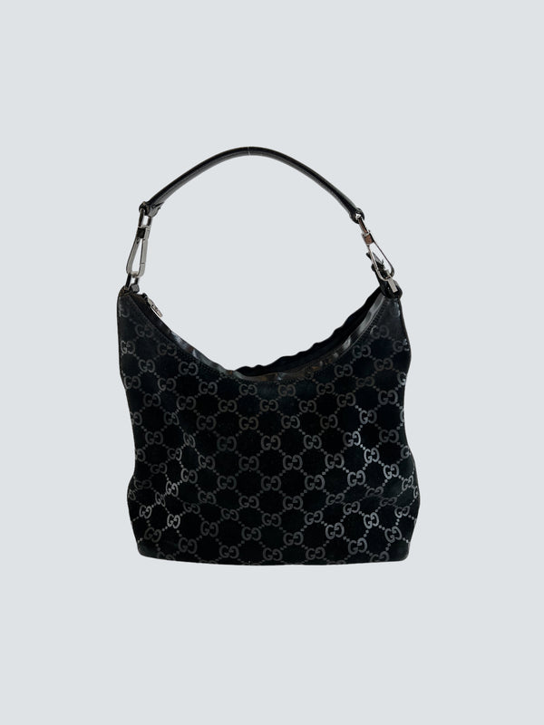 Gucci Black Guccisima Monogram shoulder Handbag