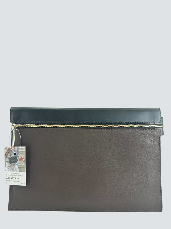 Victoria Beckham Brown Leather Clutch