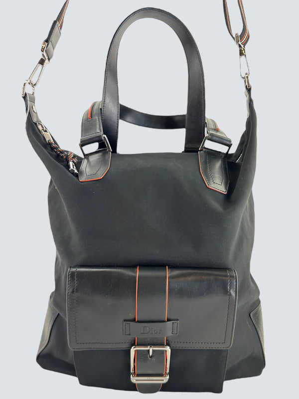 Christian Dior Black Canvas "Bibian" Tote