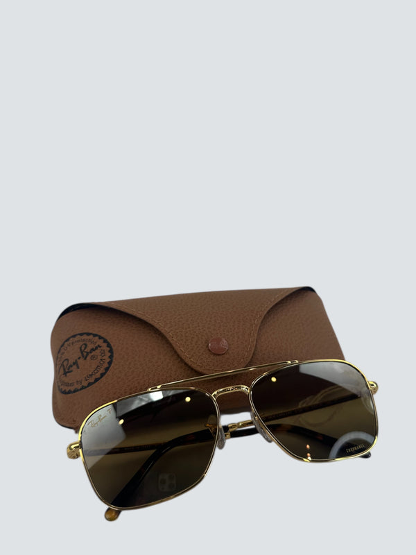 Rayban Gold Aviator Sunglasses