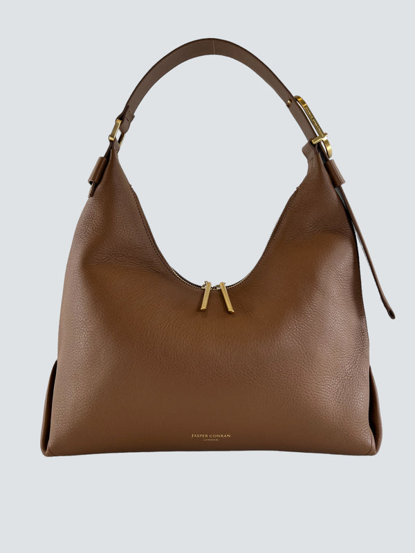 Jasper Conran Beatrix Leather Scoop Tan Shoulder Bag