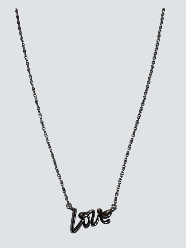 Tiffany and Co. Silver Love Pendant  Necklace