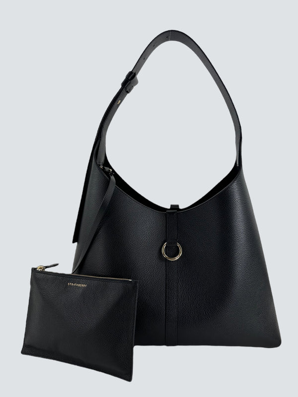 Strathberry Scotland Black Kite Hobo Shoulder  Handbag