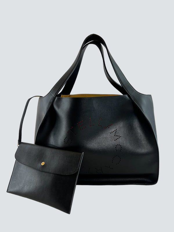 Stella McCartney Faux Leather Black Tote Handbag