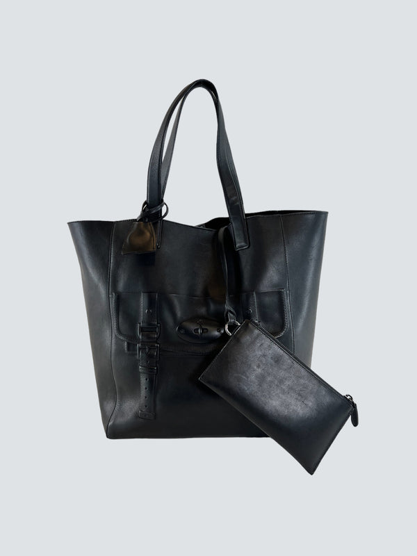 Mulberry Black Embossed Leather Masie Tote