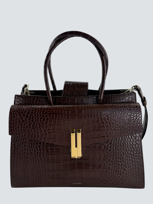 Demellier Burgundy Leather Tote