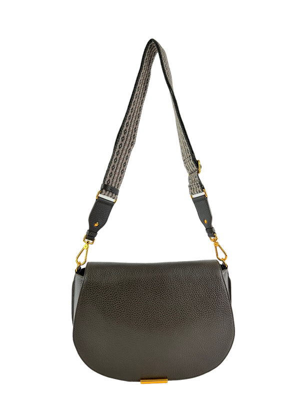 Coccinelle Olive Grained Leather Crossbody