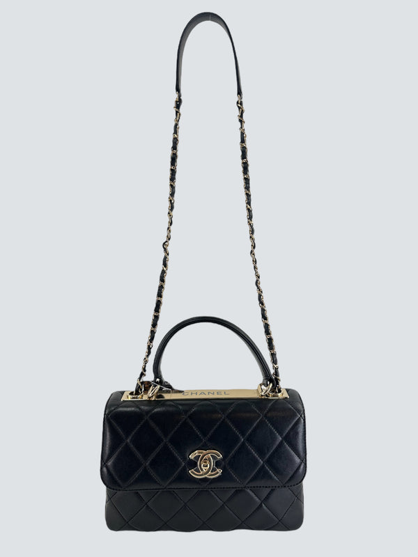 Chanel Black Lambskin Leather Trendy