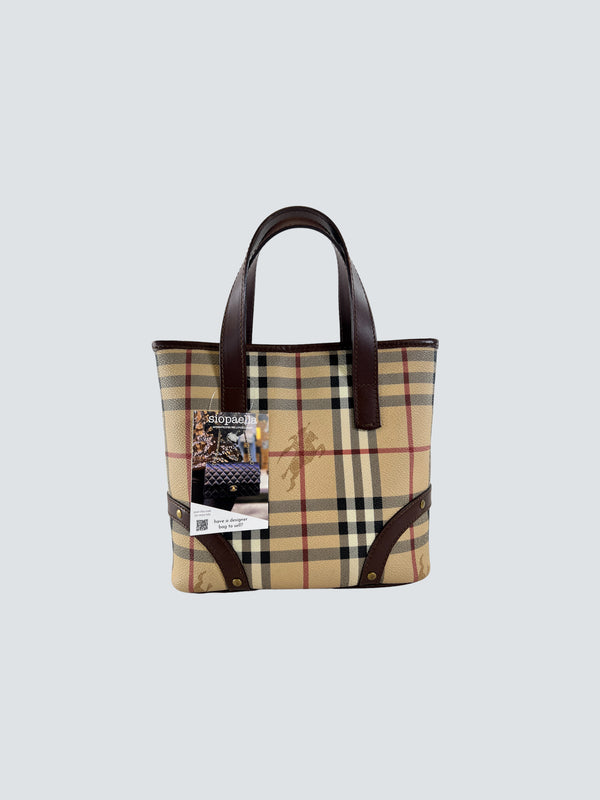 Burberry Vintage Checked Canvas Small Tote