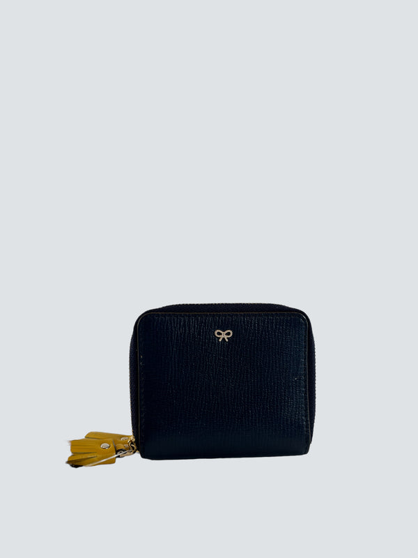 Anya Hindmarch Navy Leather Small Wallet