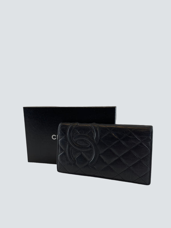 Chanel Black Leather Cambon Wallet