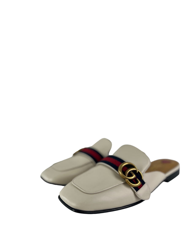 Gucci Size White Leather Slip Ons - uk 5.5