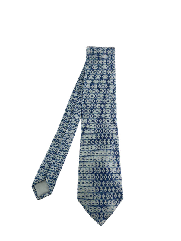 Hermes Blue 100% Silk Tie