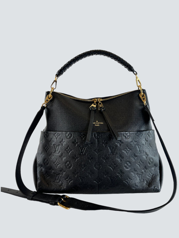 Louis Vuitton Black Leather Maida Hobo Handbag