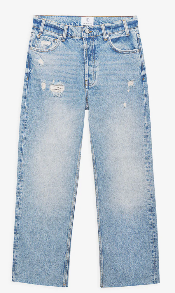 Anine Bing Gavin Cropped Boyfriend Denim Jeans - Size 32"