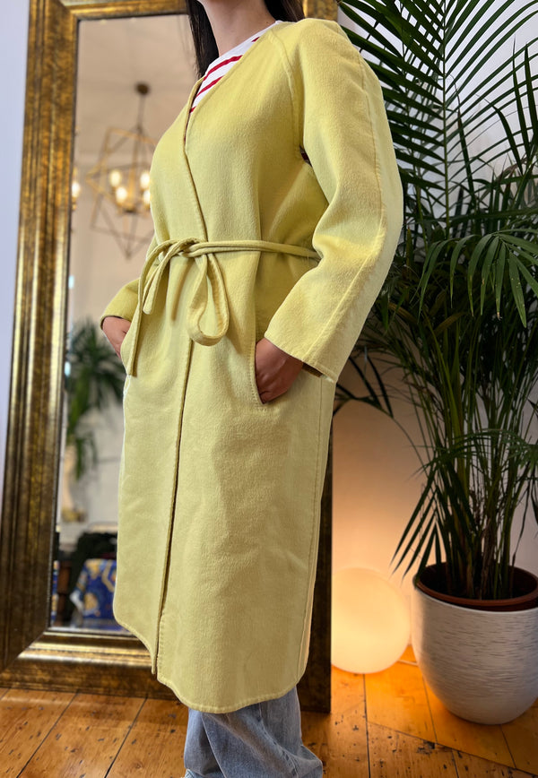 Louis Vuitton Lime Green Cashmere Coat /Duster - Size Small