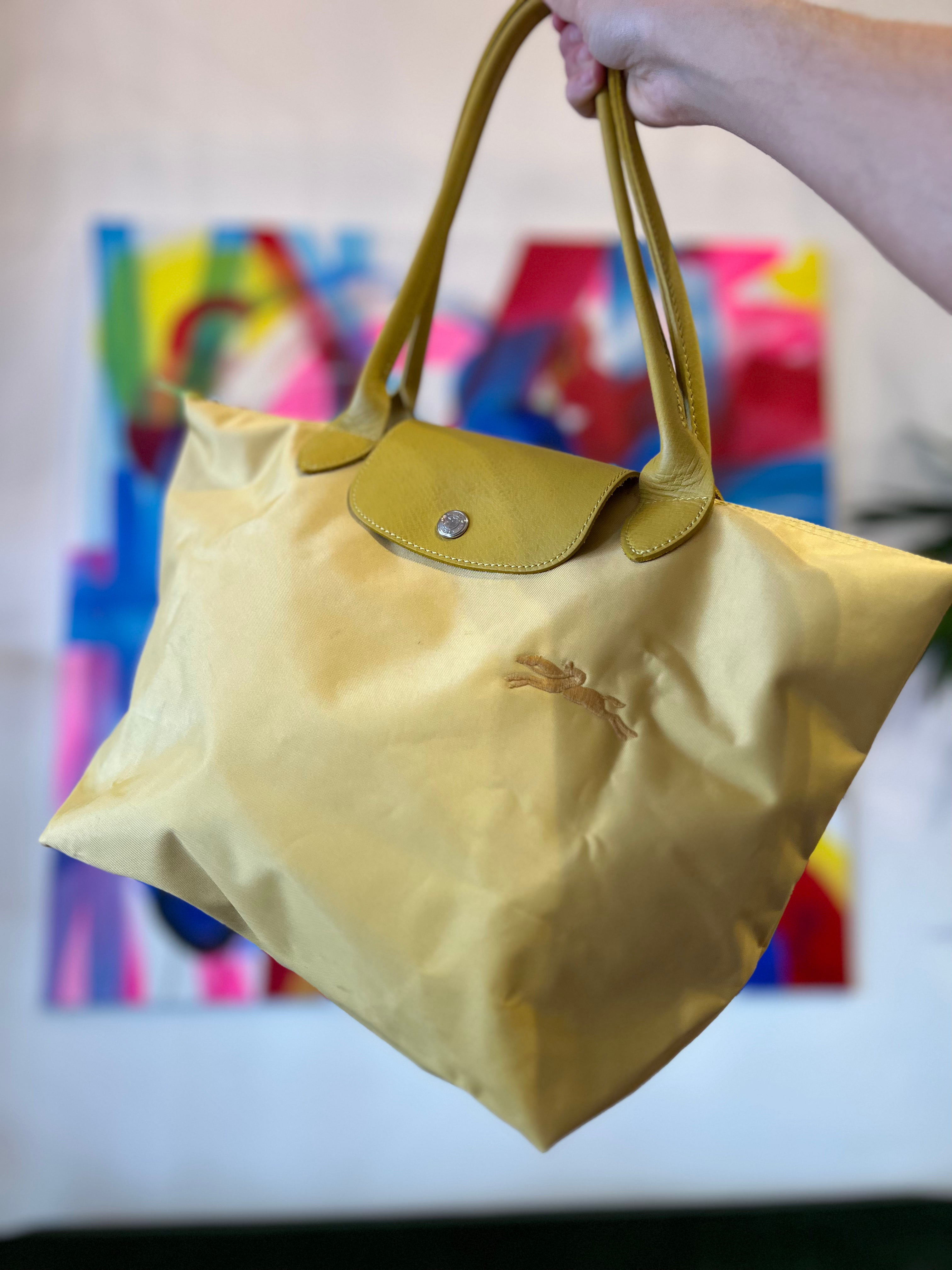 Longchamp Yellow Le Pliage Handbag – Siopaella Designer Exchange