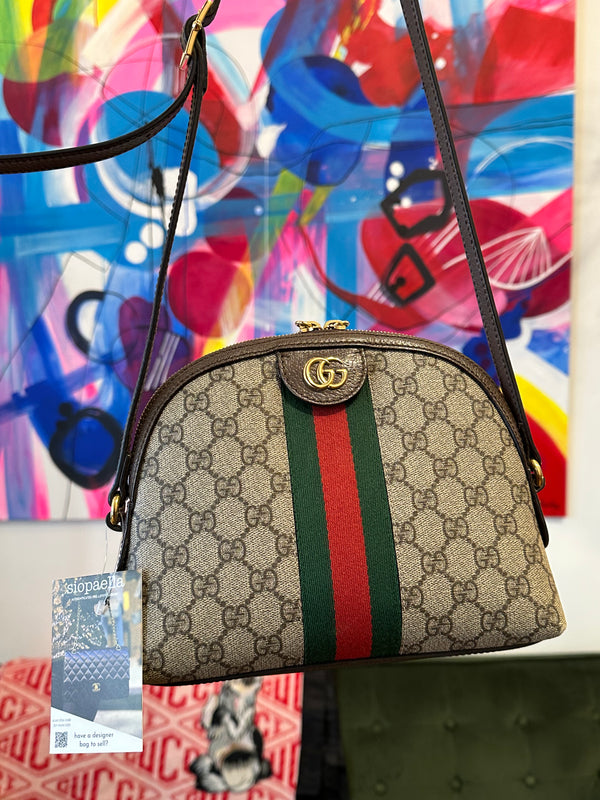 Gucci Monogram Canvas & Leather Ophidia GG Shoulder Bag