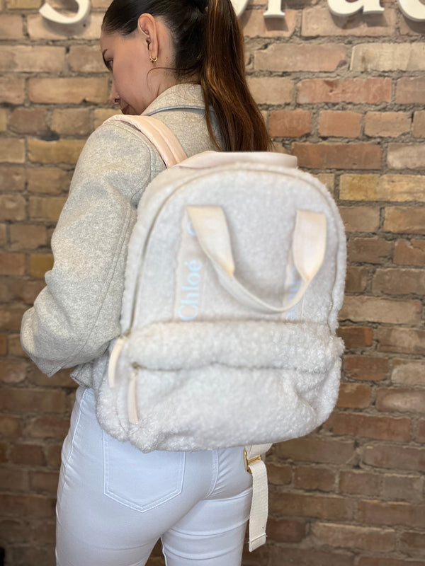 Chloe Cream Sherling Backpack - Children's Collection