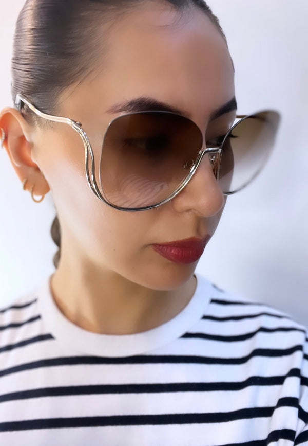 Chloe Brown Tint Oversized Sunglasses