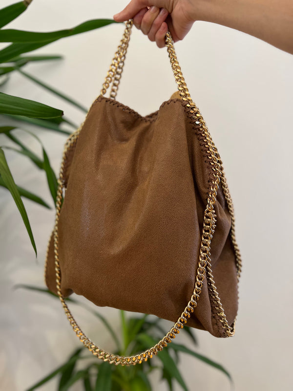 Stella McCartney Oak Faux Leather Large Falabella Shoulder Bag