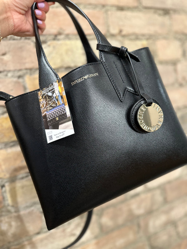 Emporio Armani Black Leather Handbag