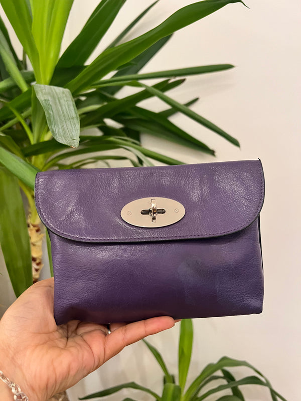 Mulberry Purple Leather Pouch