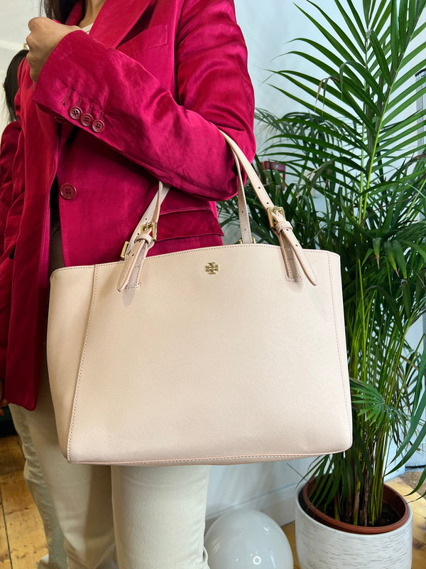 Tory Burch Light Pink Leather Tote