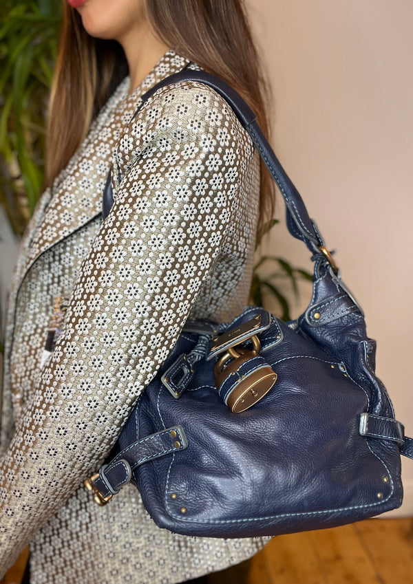 Chloe Navy Paddington Leather Handbag