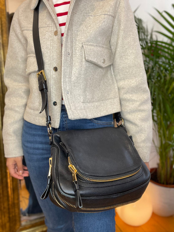 Tom Ford Black Leather Jennifer Handbag