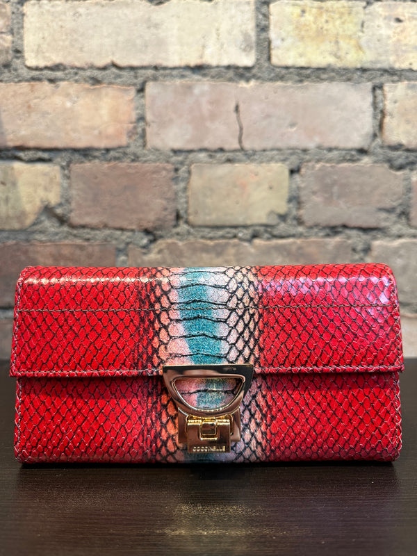 Coccinelle Red Printed Leather Wallet