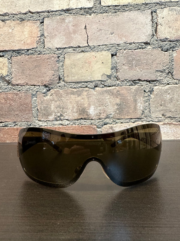 Chanel Gold Visor Sunglasses
