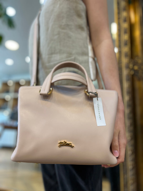 Longchamp Pale Peach Leather Shoulder Bag
